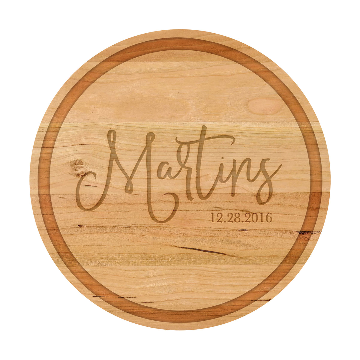 Modern Cursive Family Name Cutting Board