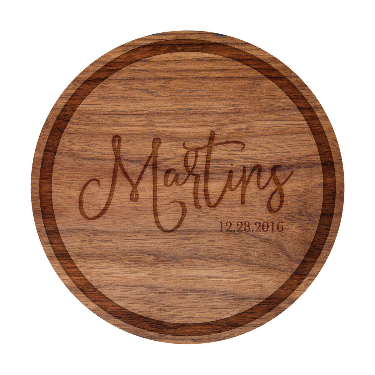 Modern Cursive Family Name Cutting Board