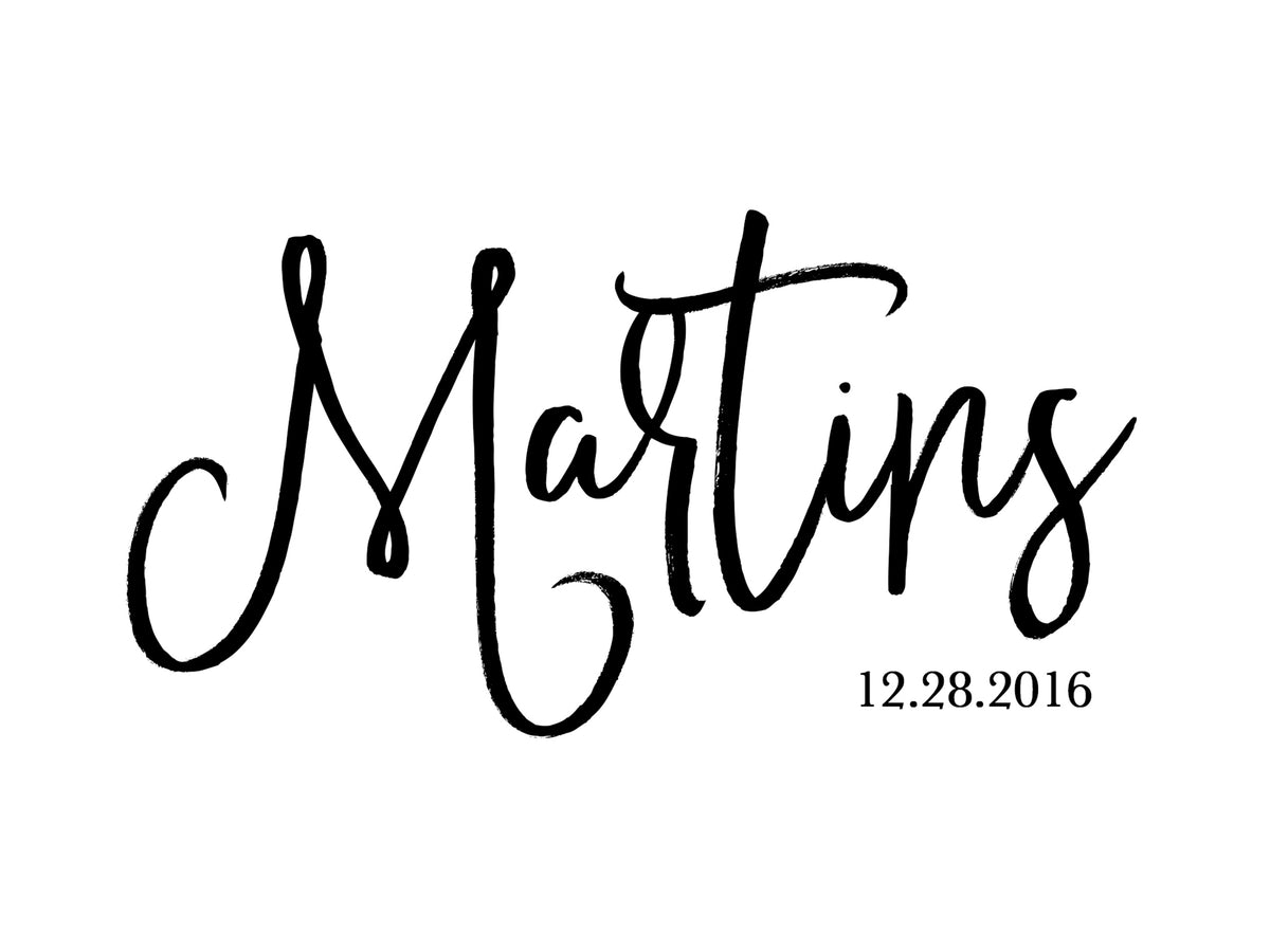 Modern Cursive Family Name Photo Frame