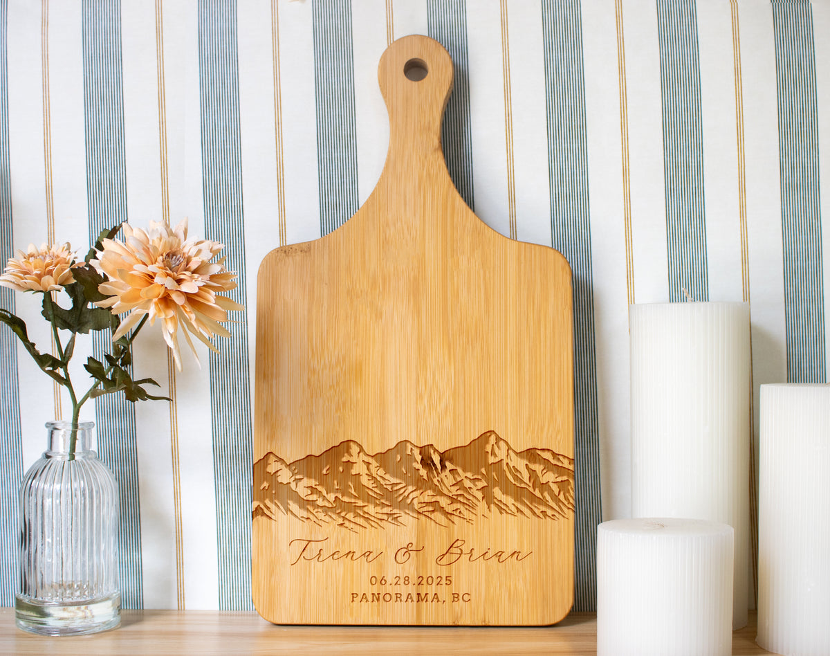 Mountain Range Wedding Cutting Board