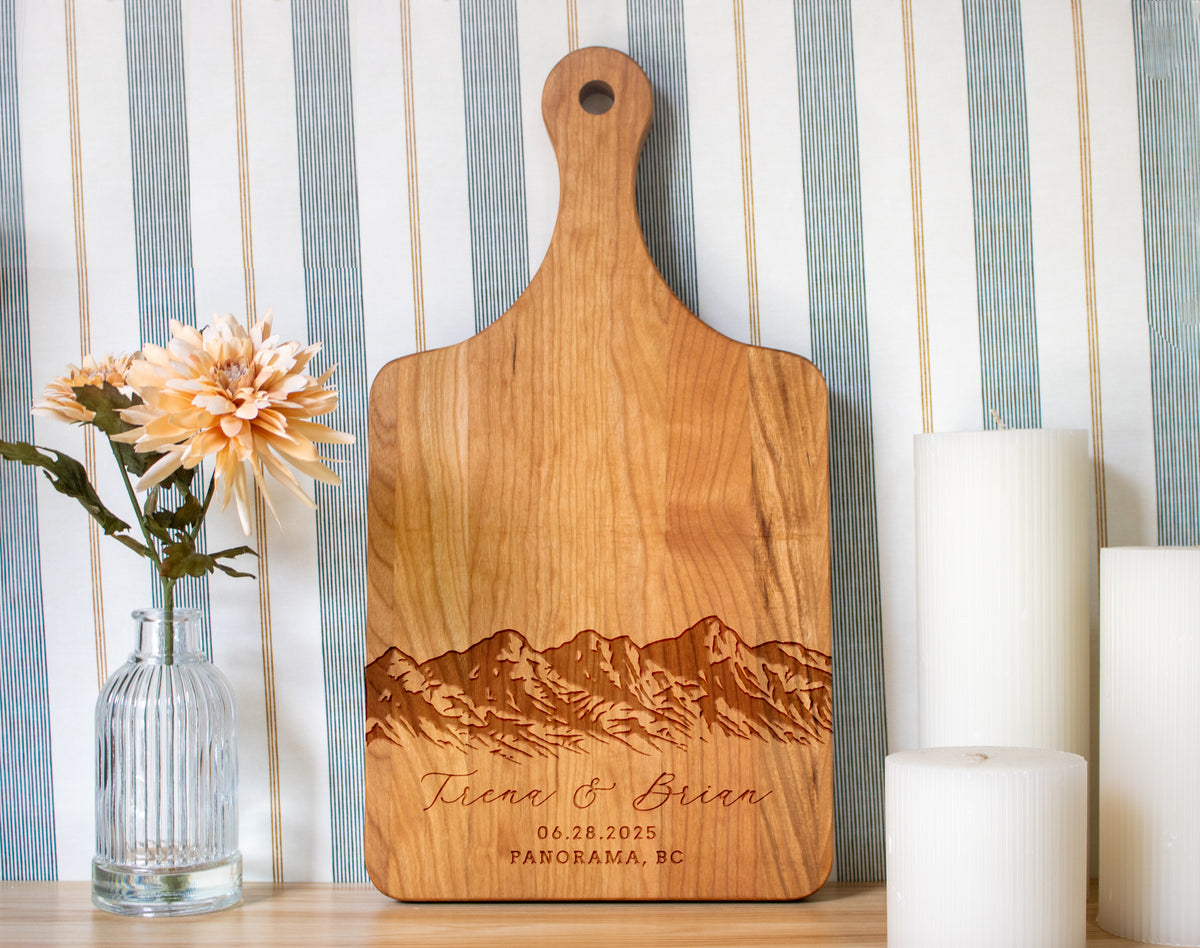 Mountain Range Wedding Cutting Board