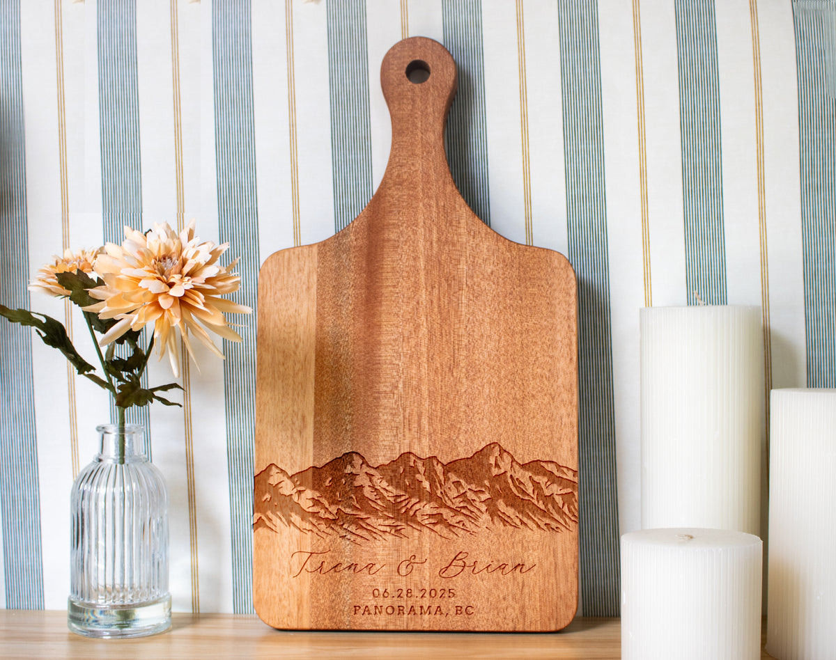 Mountain Range Wedding Cutting Board