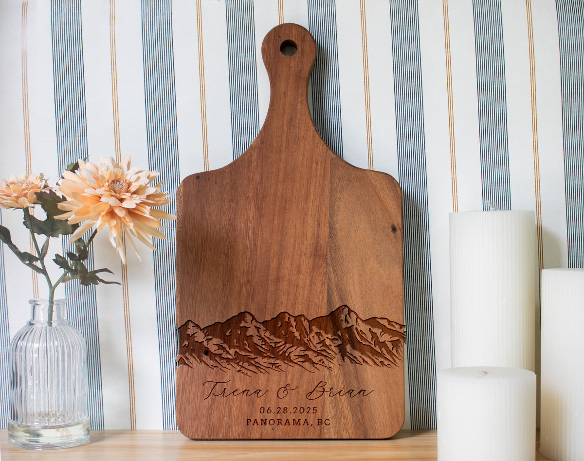 Mountain Range Wedding Cutting Board
