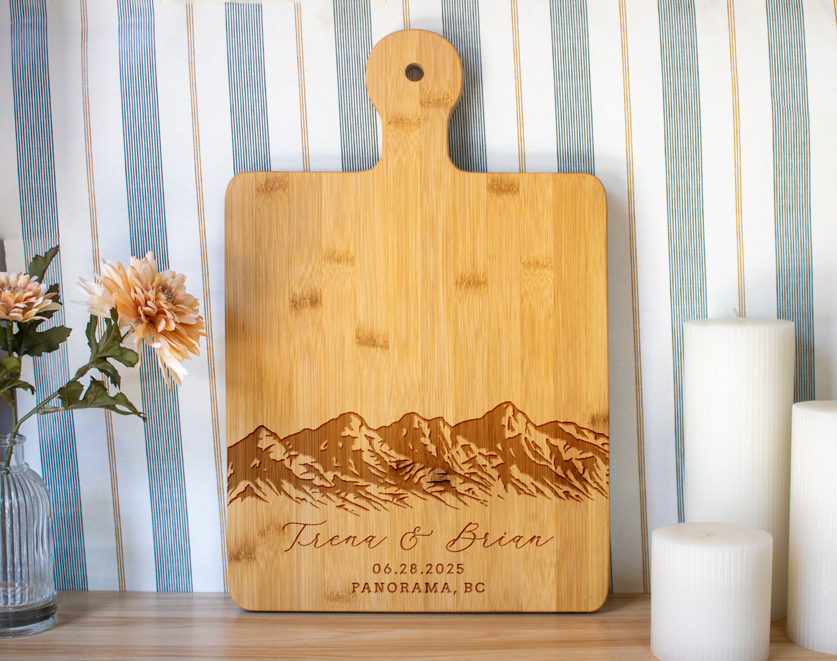 Mountain Range Wedding Cutting Board