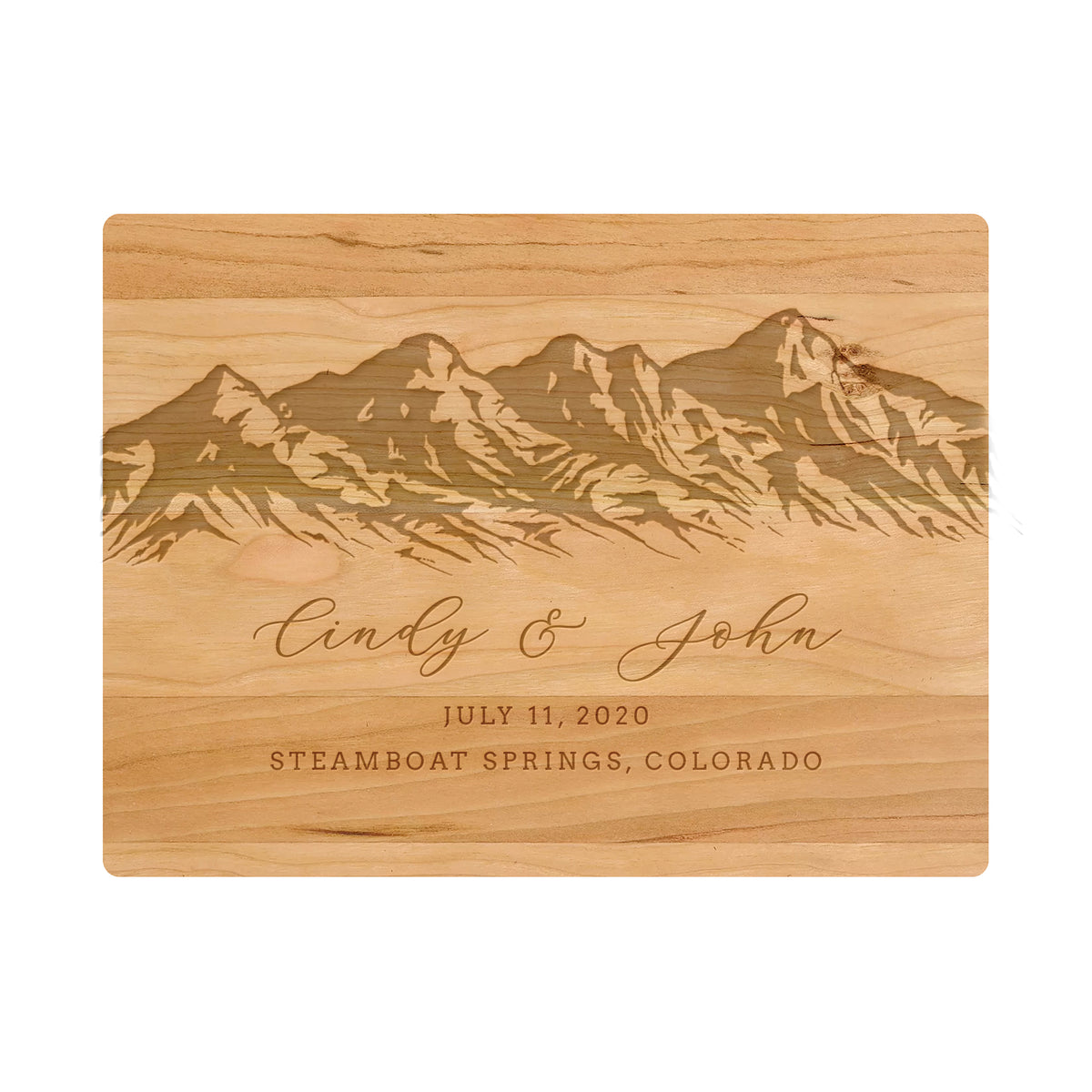 Mountain Range Wedding Cutting Board