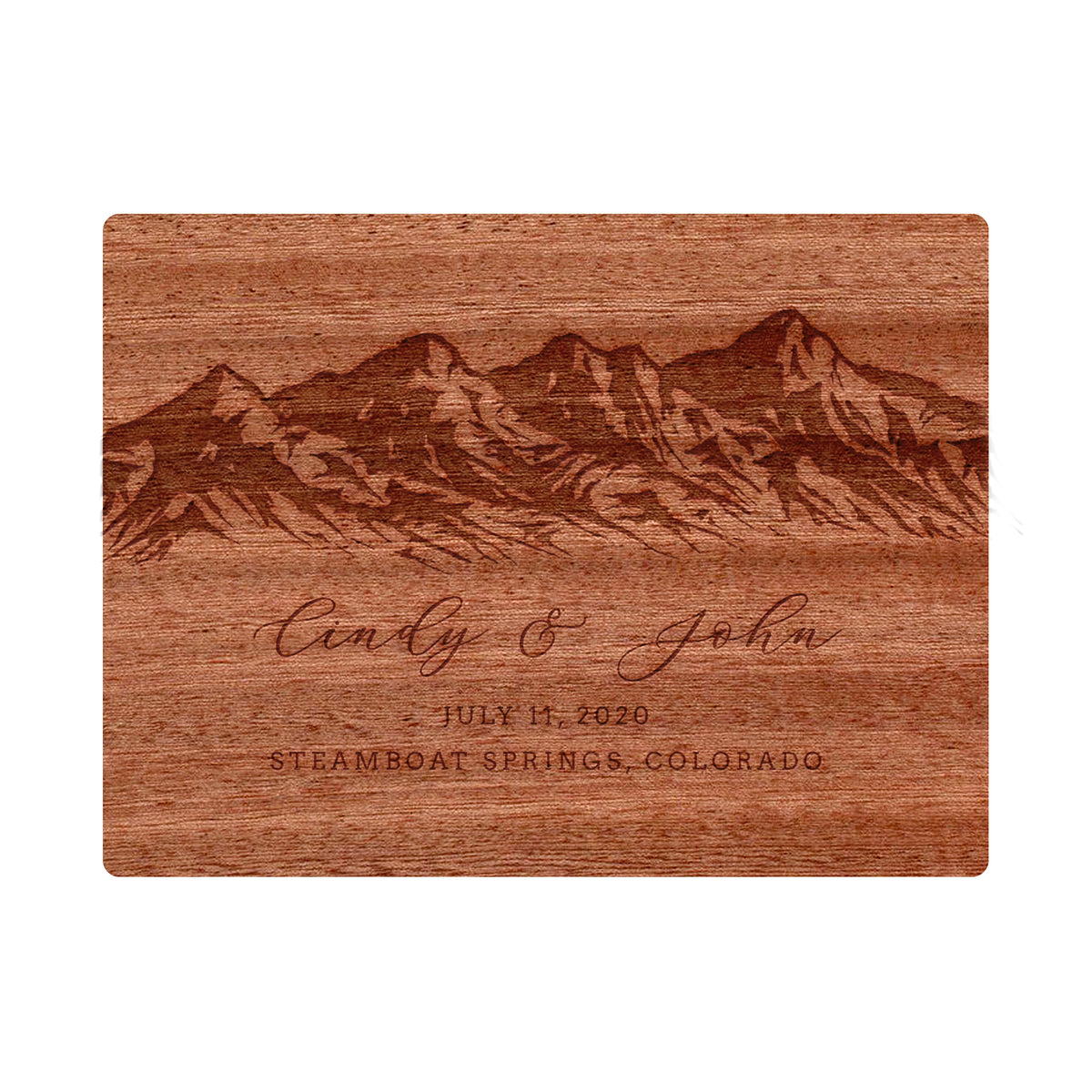 Mountain Range Wedding Cutting Board