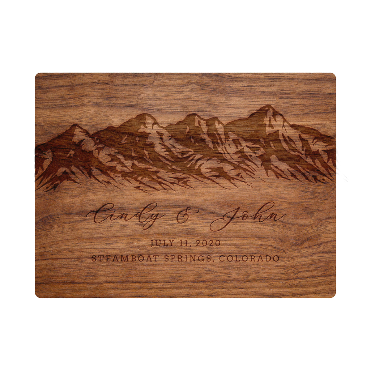 Mountain Range Wedding Cutting Board