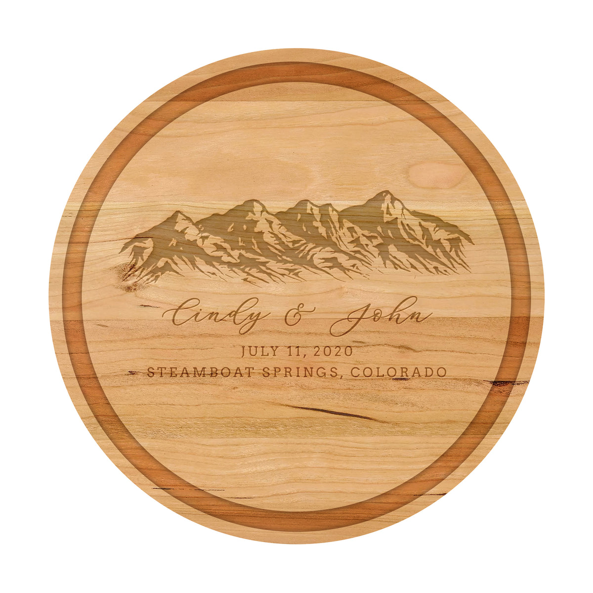Mountain Range Wedding Cutting Board