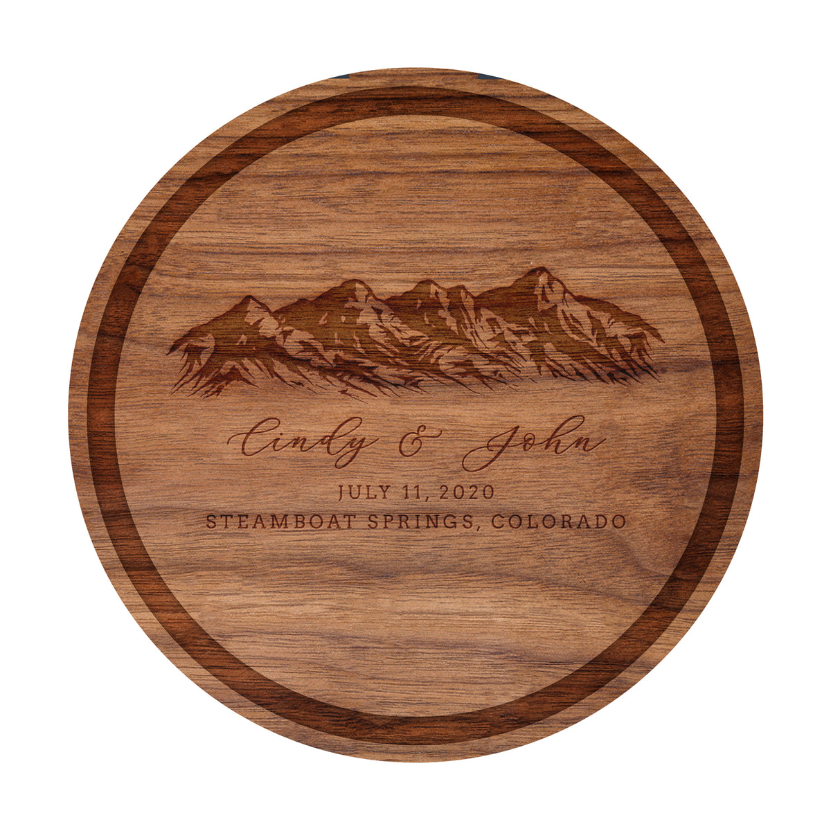 Mountain Range Wedding Cutting Board