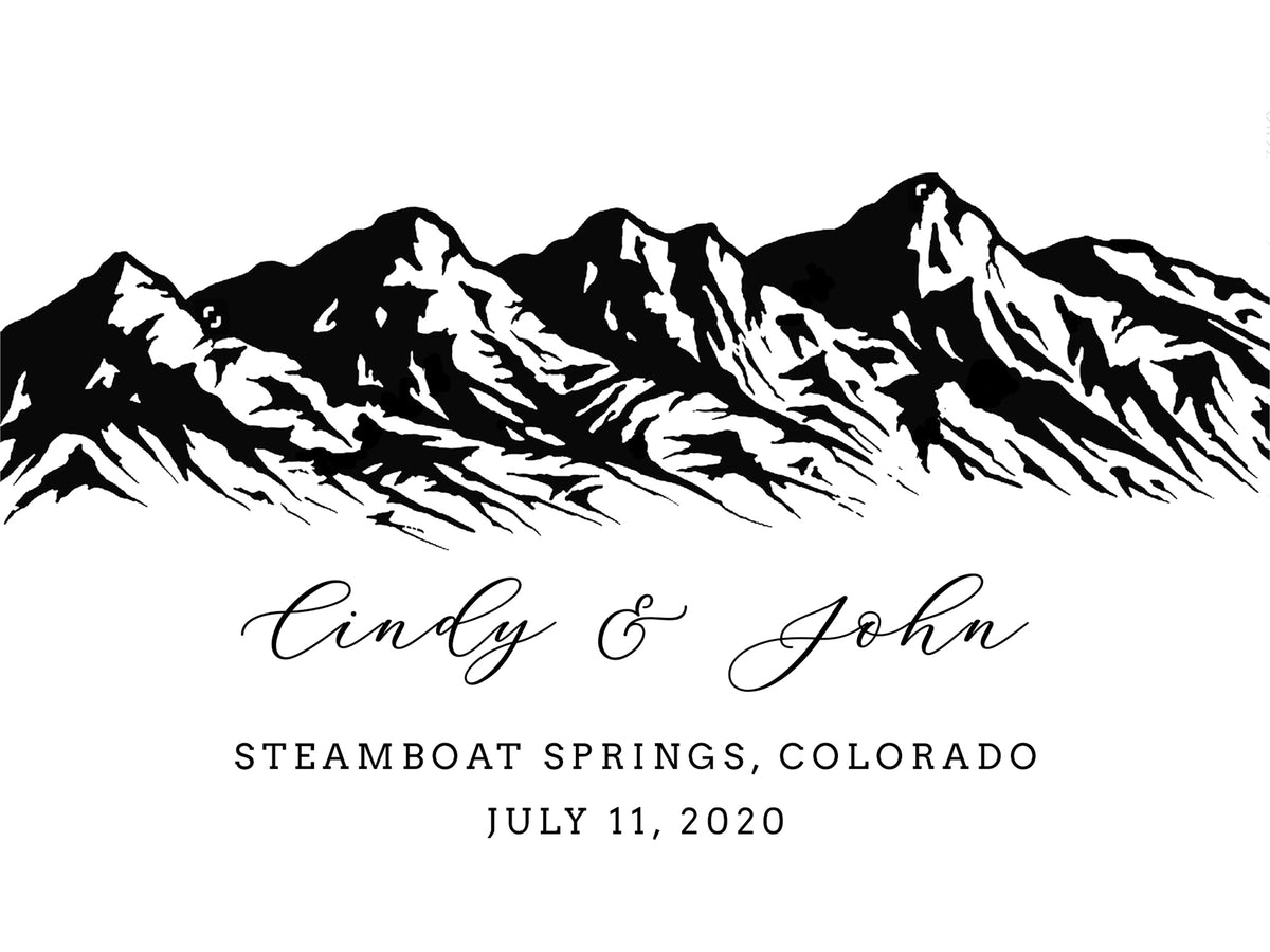 Mountain Range Wedding Cutting Board