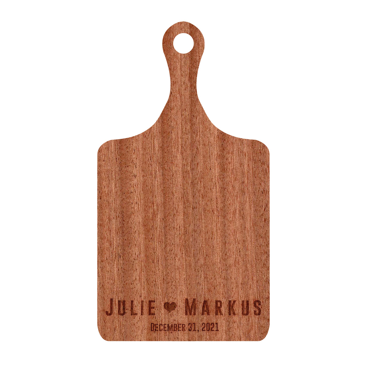 Bold Names and Heart Cutting Board