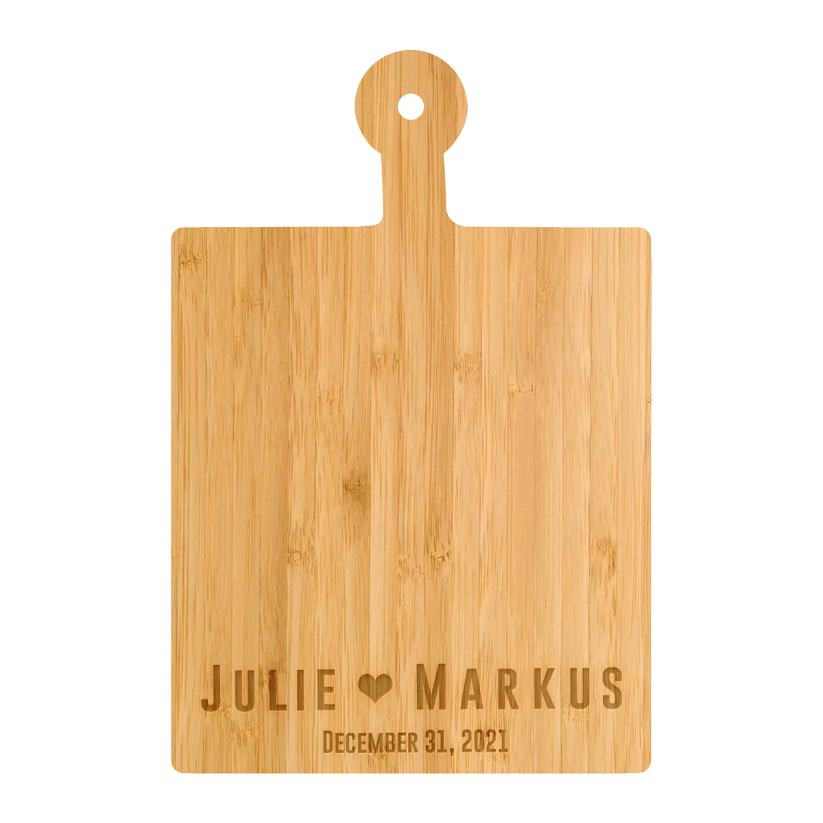 Bold Names and Heart Cutting Board