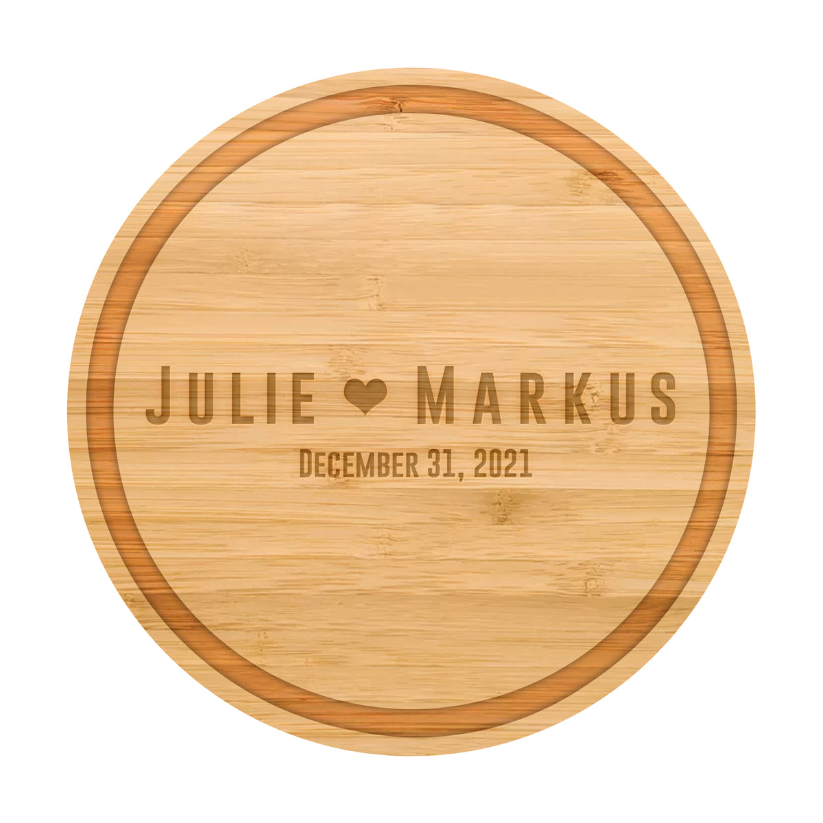 Bold Names and Heart Cutting Board