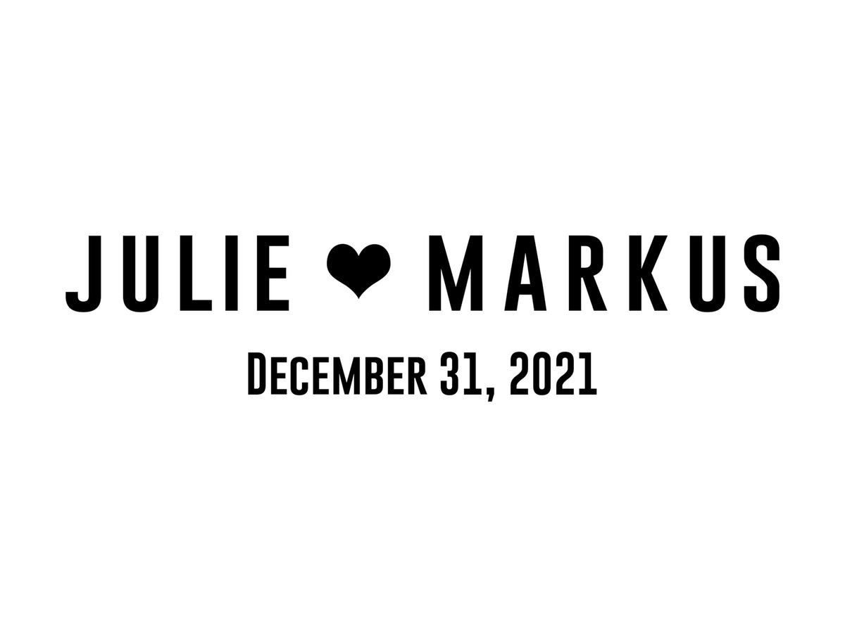 Bold Names and Heart Photo Frame