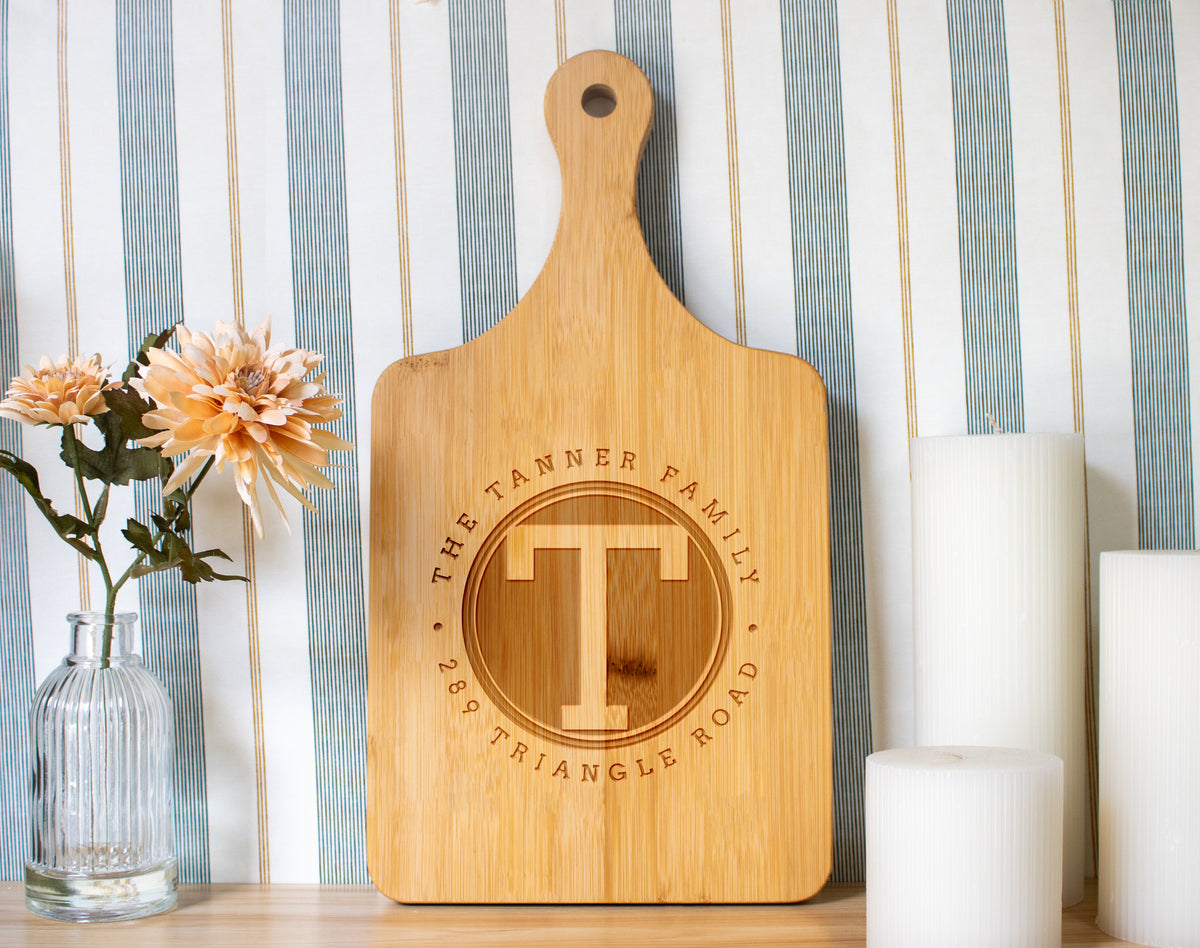 Rounded Monogram Cutting Board