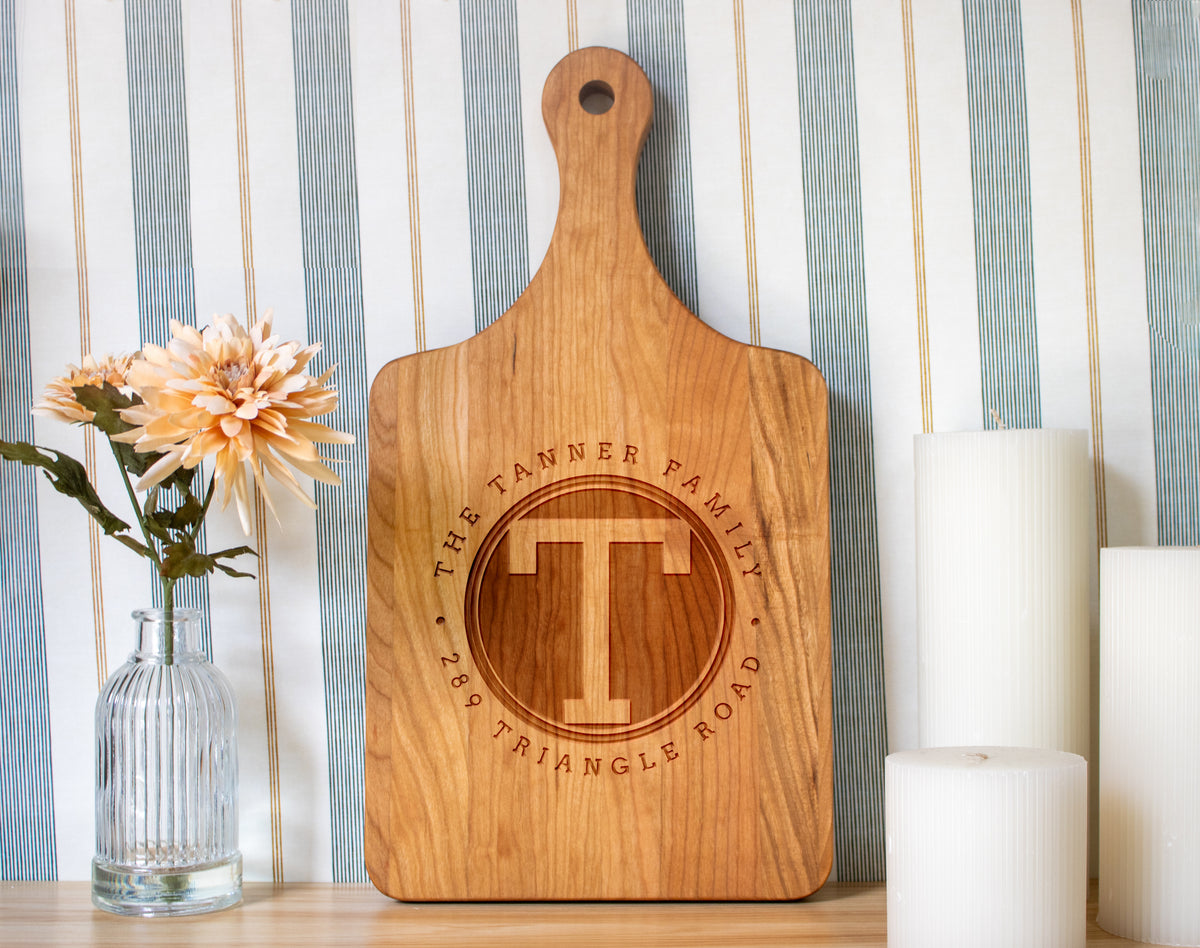 Rounded Monogram Cutting Board