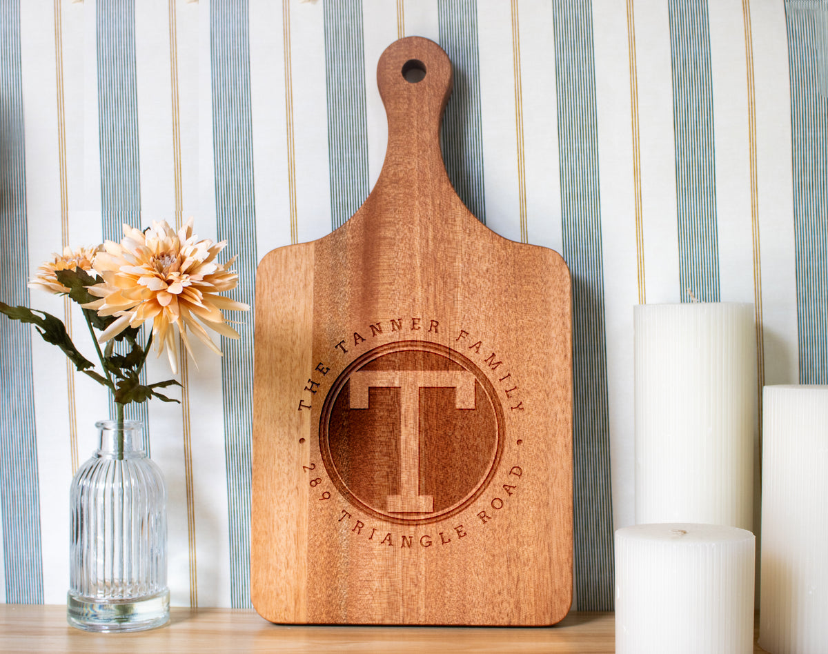 Rounded Monogram Cutting Board