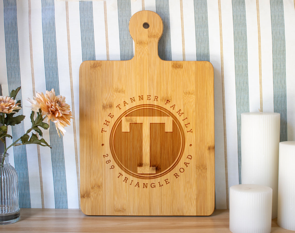 Rounded Monogram Cutting Board