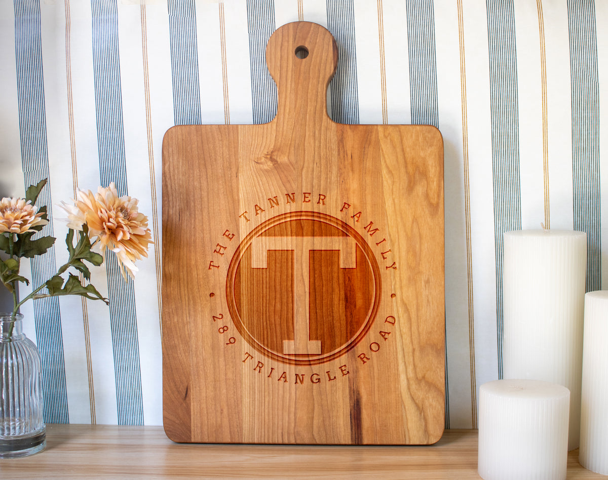 Rounded Monogram Cutting Board