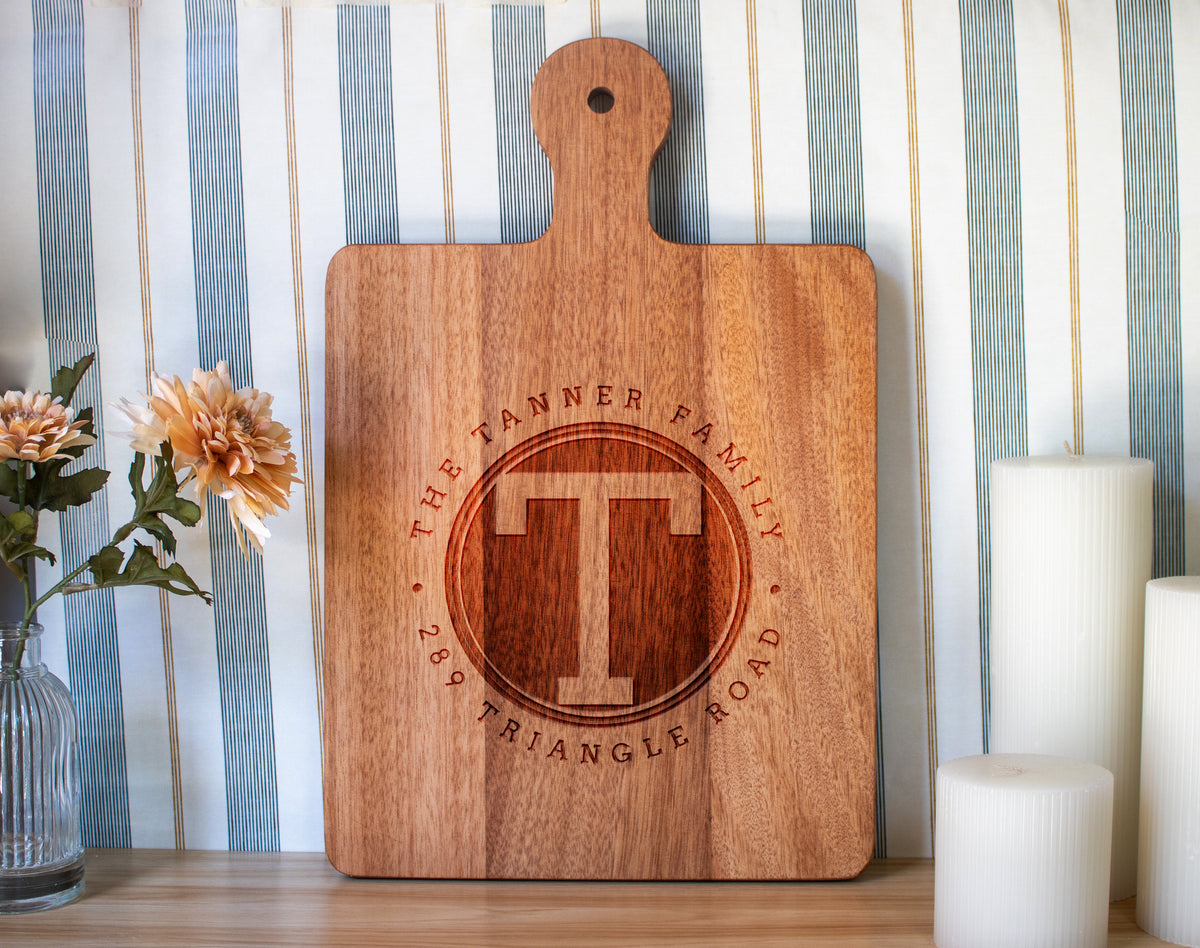 Rounded Monogram Cutting Board