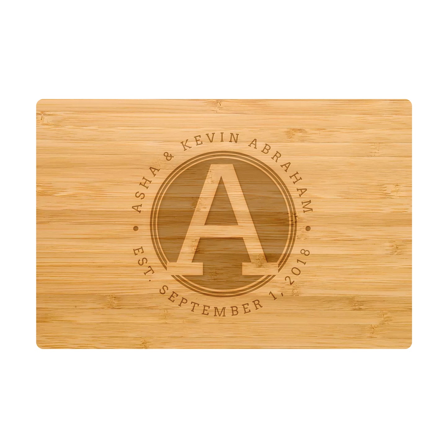 Rounded Monogram Cutting Board - 042