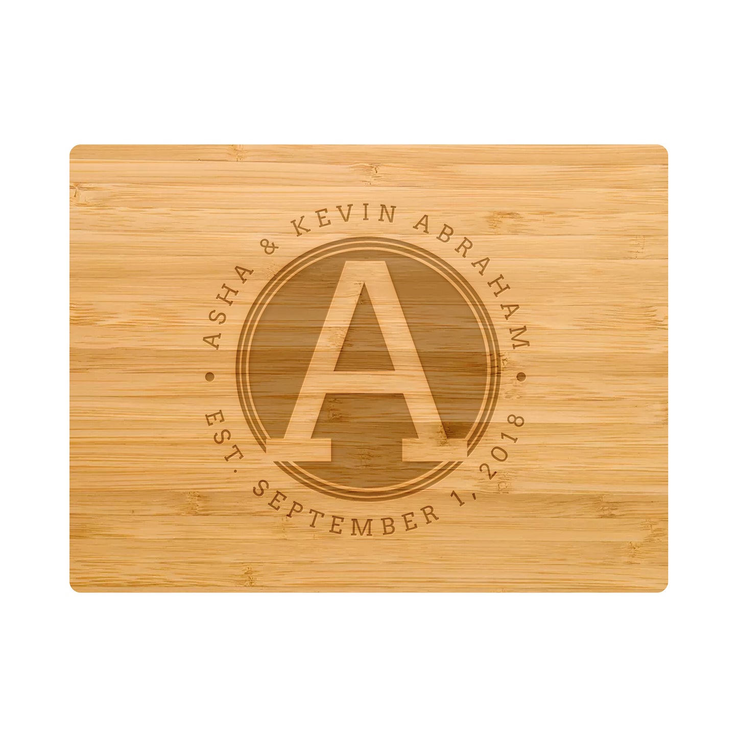 Rounded Monogram Cutting Board - 042