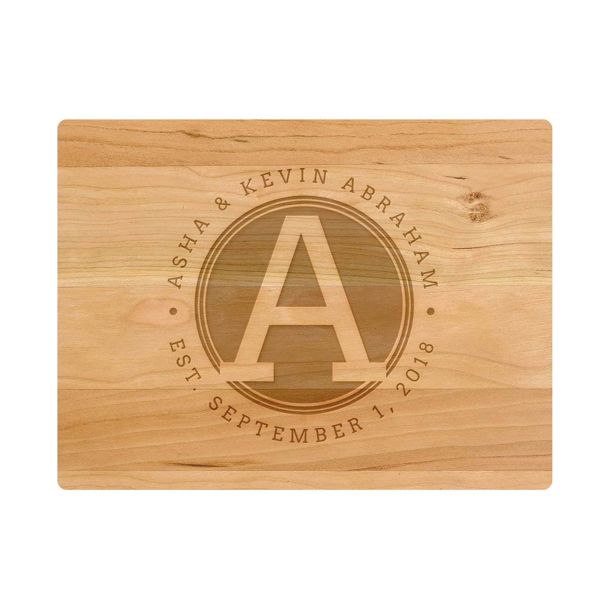 Rounded Monogram Cutting Board