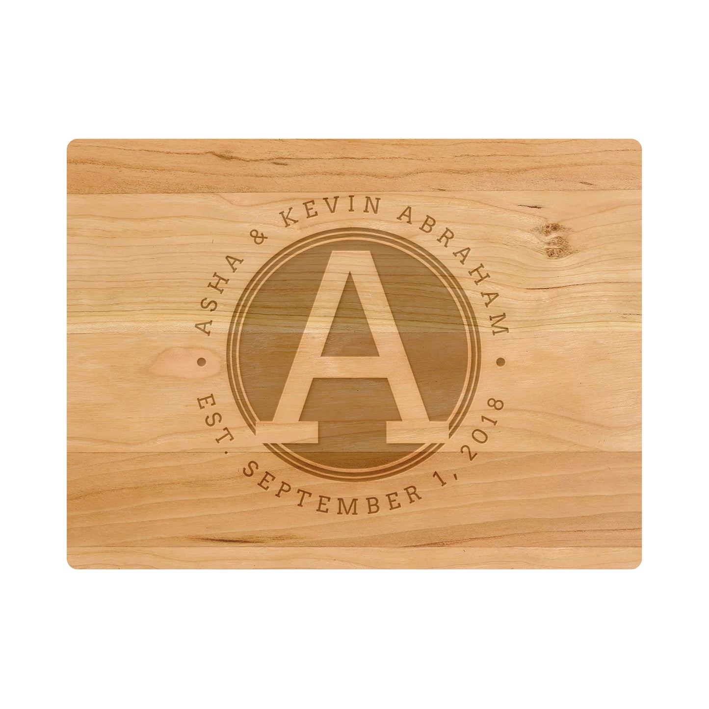 Rounded Monogram Cutting Board - 042
