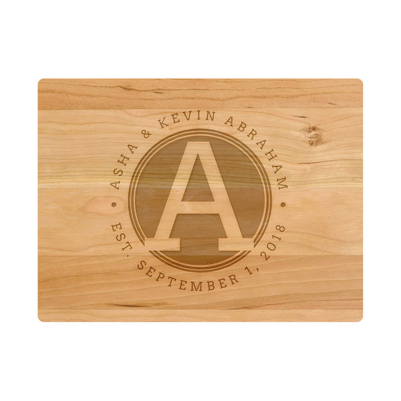 Rounded Monogram Cutting Board - 042