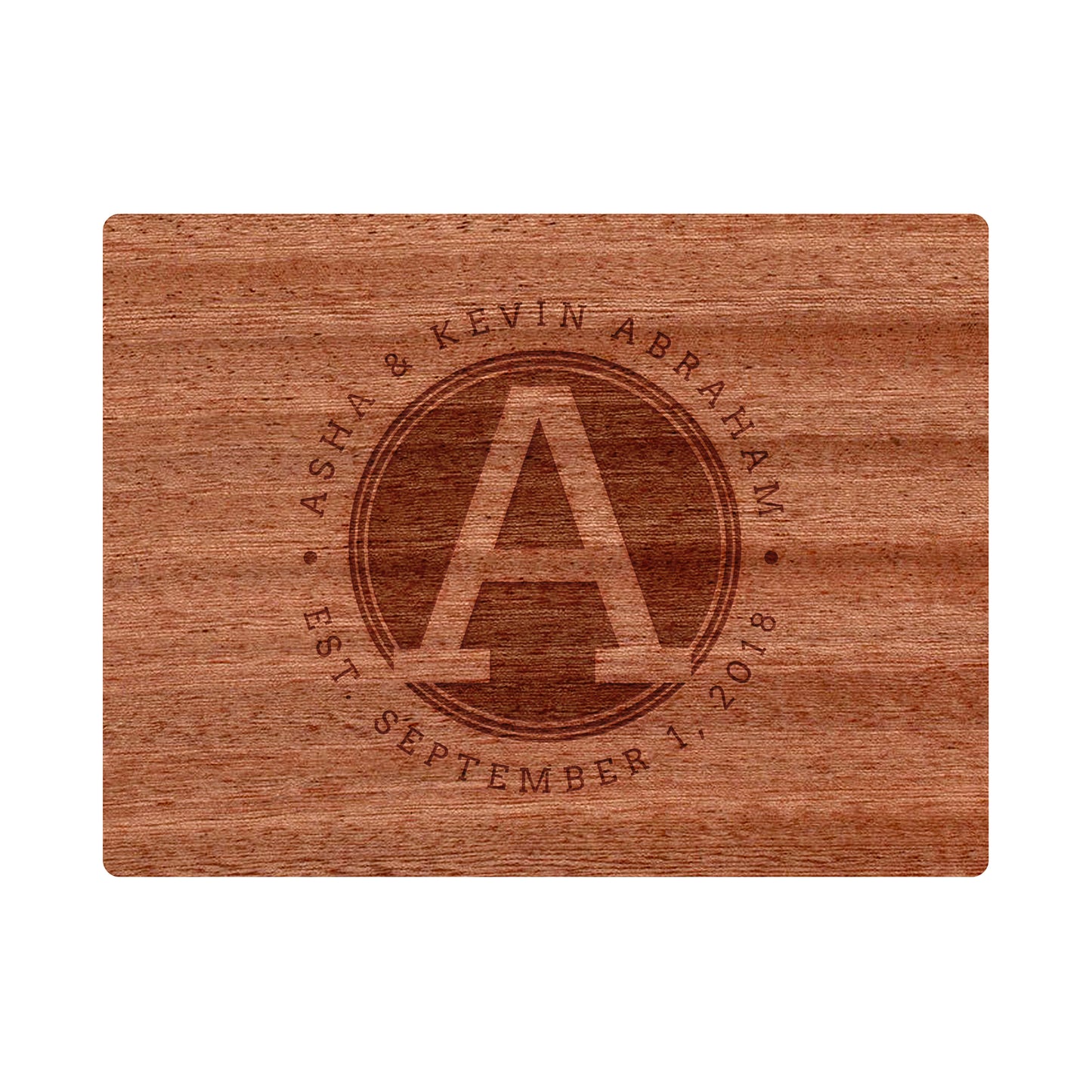 Rounded Monogram Cutting Board - 042