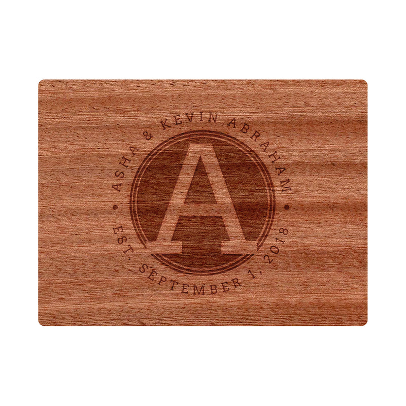 Rounded Monogram Cutting Board - 042