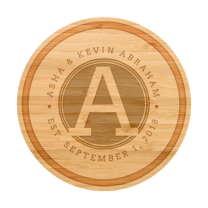 Rounded Monogram Cutting Board - 042