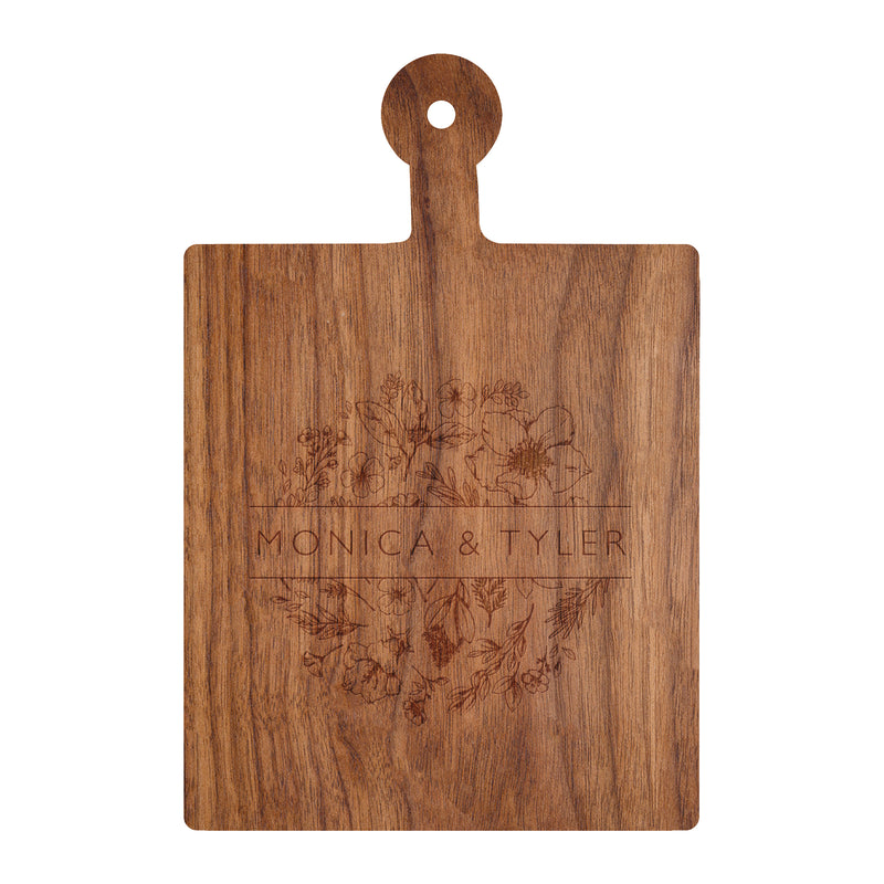 Round Floral Names Cutting Board - 063