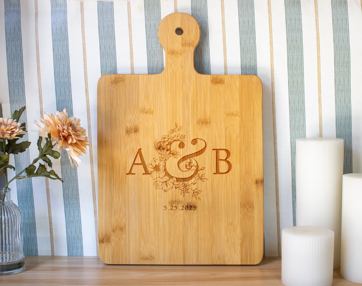 Couple Initials Wedding Cutting Board