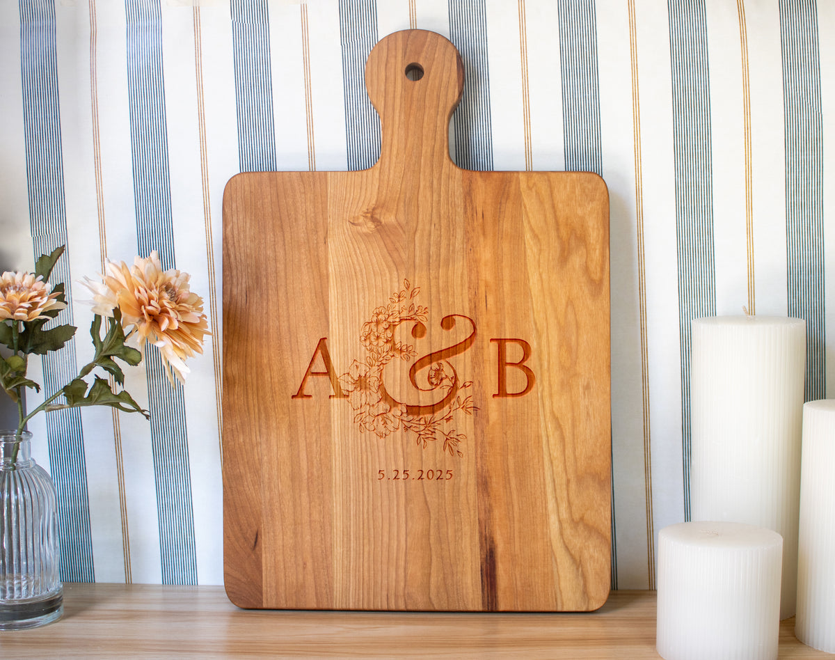 Couple Initials Wedding Cutting Board