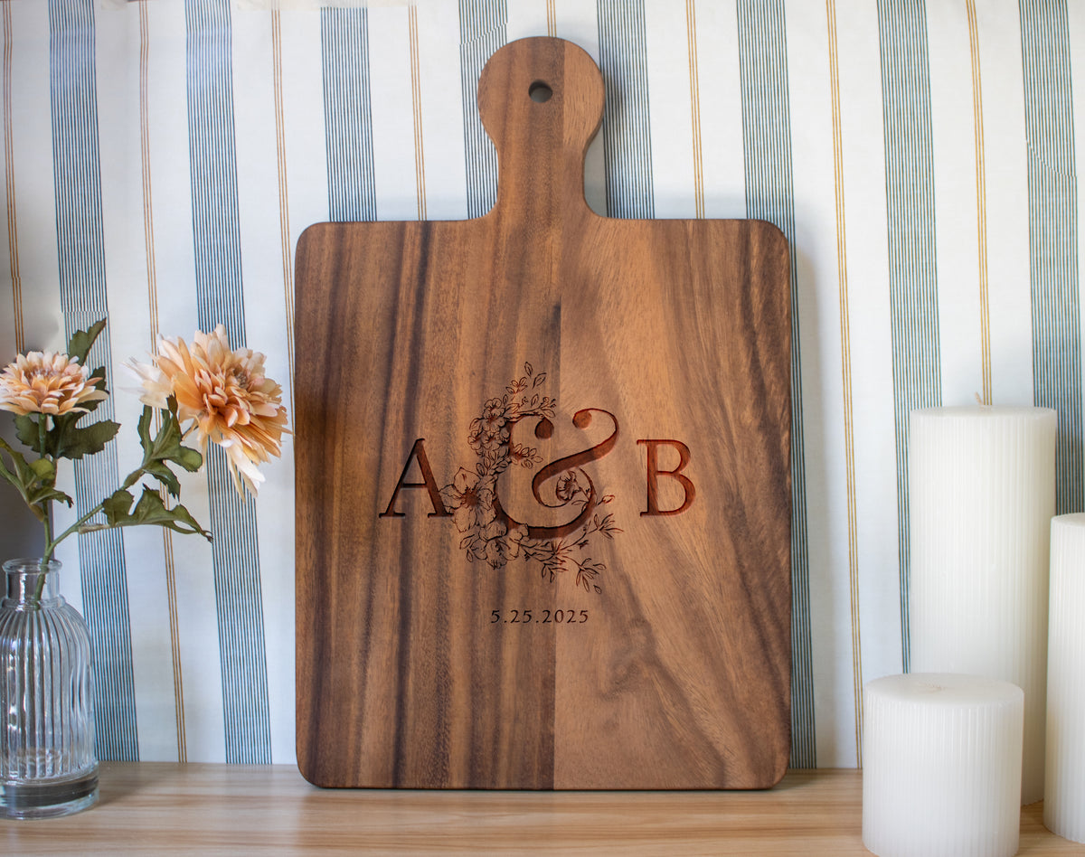 Couple Initials Wedding Cutting Board