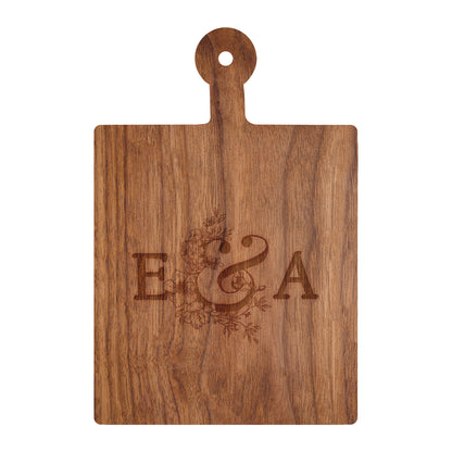 Couples Initials Engagement Personalized Cutting Board 066