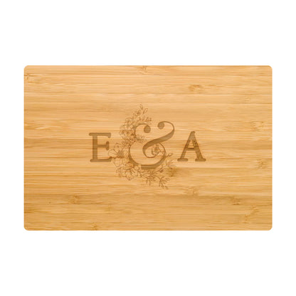 Couples Initials Engagement Personalized Cutting Board 066