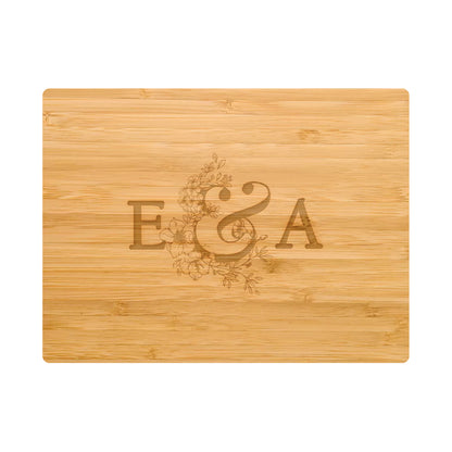 Couples Initials Engagement Personalized Cutting Board 066