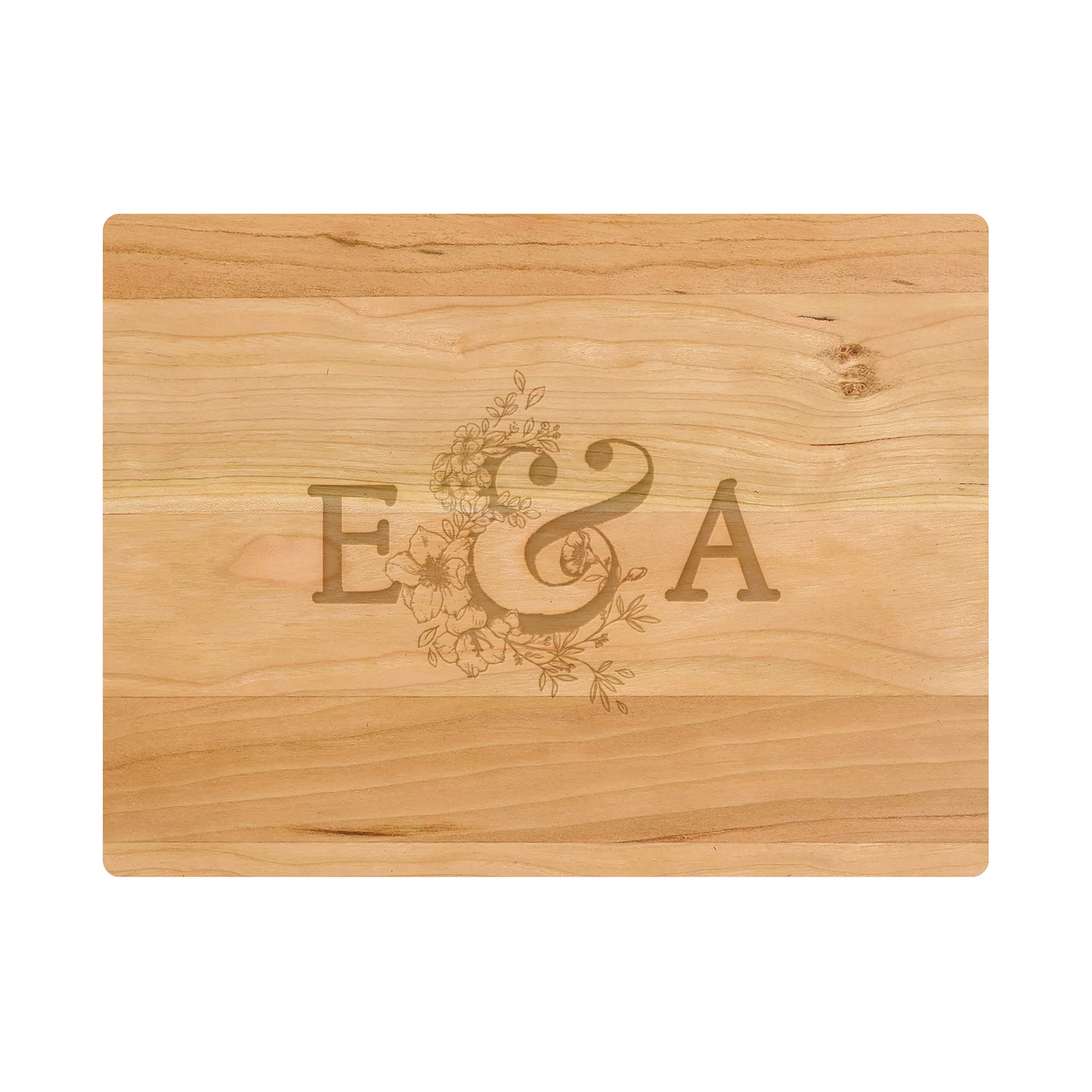 Couples Initials Engagement Personalized Cutting Board 066