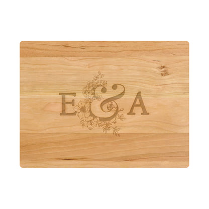 Couples Initials Engagement Personalized Cutting Board 066