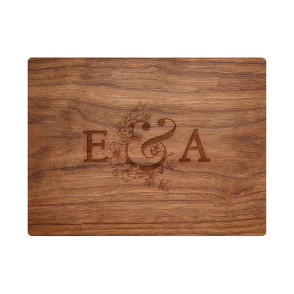 Couples Initials Engagement Personalized Cutting Board 066