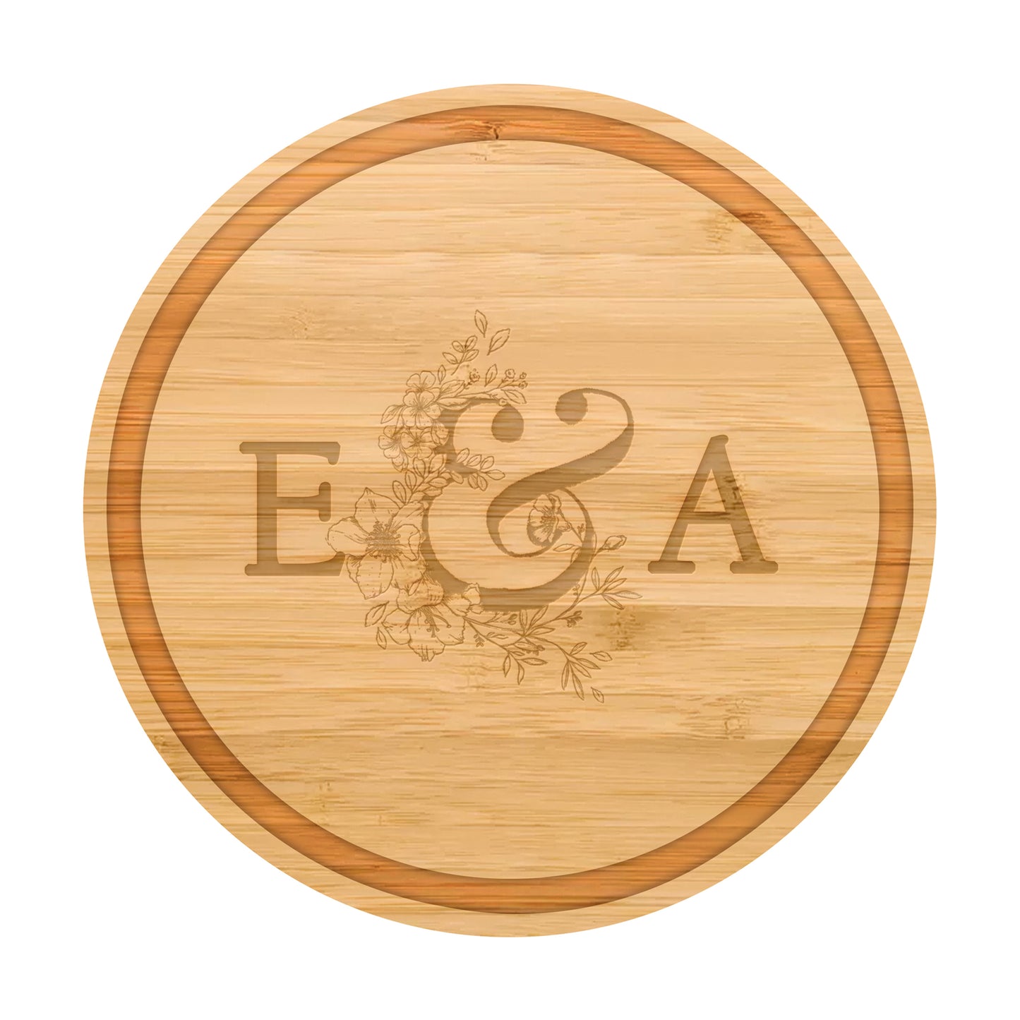 Couples Initials Engagement Personalized Cutting Board 066