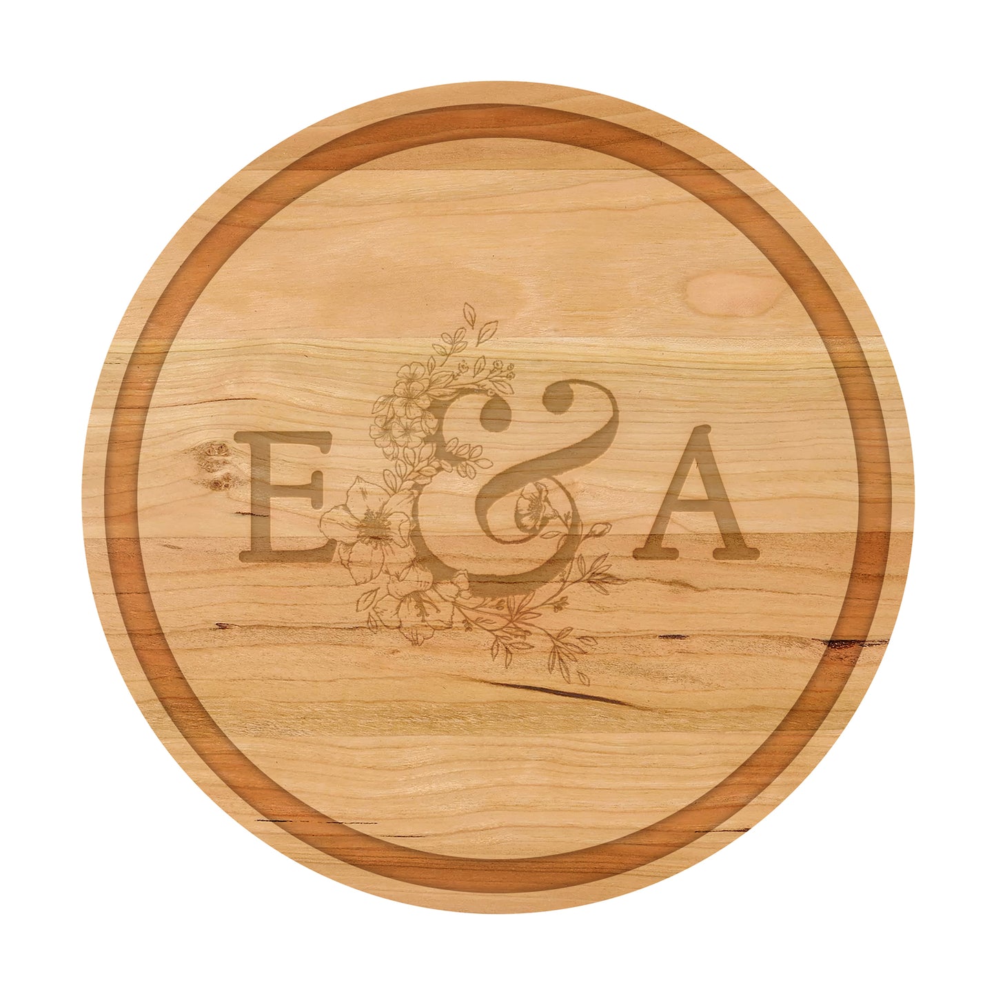 Couples Initials Engagement Personalized Cutting Board 066