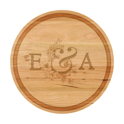 Couples Initials Engagement Personalized Cutting Board 066