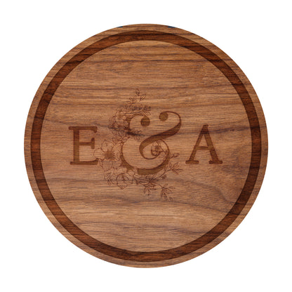 Couples Initials Engagement Personalized Cutting Board 066