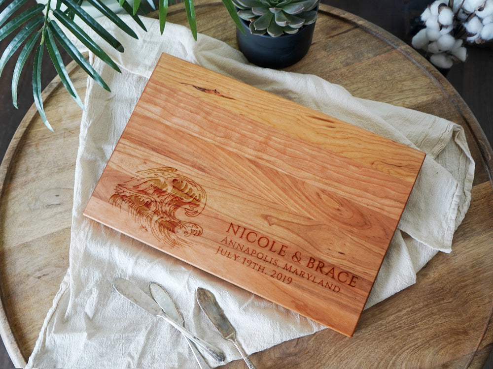 Ocean Wave Wedding Cutting Board