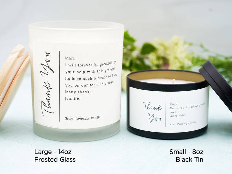 Thank You Gift Personalized Candle - TY2