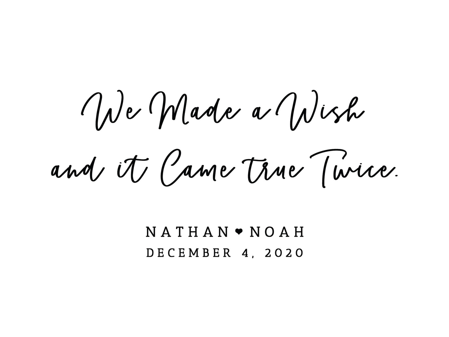 Picture Frame | We Made a Wish (Twins)