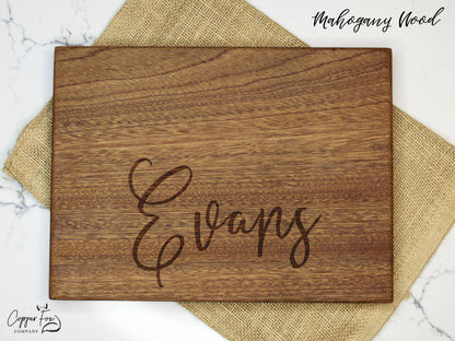 Modern Cursive Personalized Cutting Board - 029